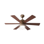 Wortmann DIVINA BLDC Fan with LED Under light  1200mm Sweep and 6 Aluminium Blades in Antique Copper Rosewood