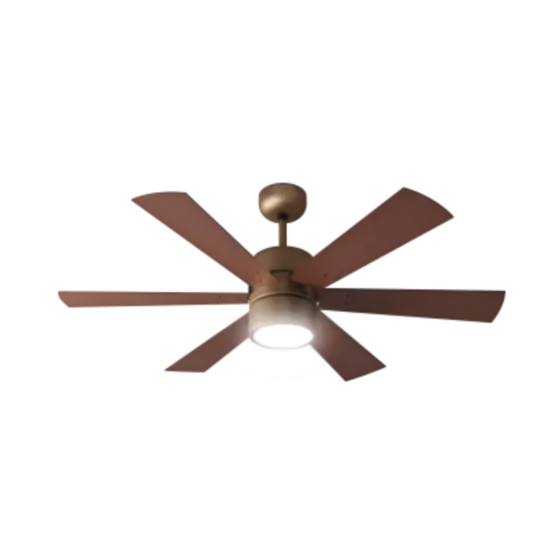 Wortmann DIVINA BLDC Fan with LED Under light  1200mm Sweep and 6 Aluminium Blades in Antique Copper Rosewood