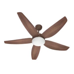 Wortmann DIVINA WUL5 BLDC Fan with 1230mm Sweep and 5 Plastic Blades in Walnut Wood