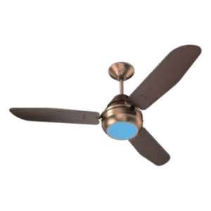 Wortmann Superia WTSP01 1200mm Sweep Fan with LED Underlight 3 Aluminium Blades in Antique Copper Rosewood
