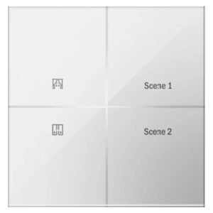 Wortmann 1 Curtain Controller and 2 Scene Sense White Smart Switch – Feather Touch, Haptic Feedback, Retrofit-Friendly