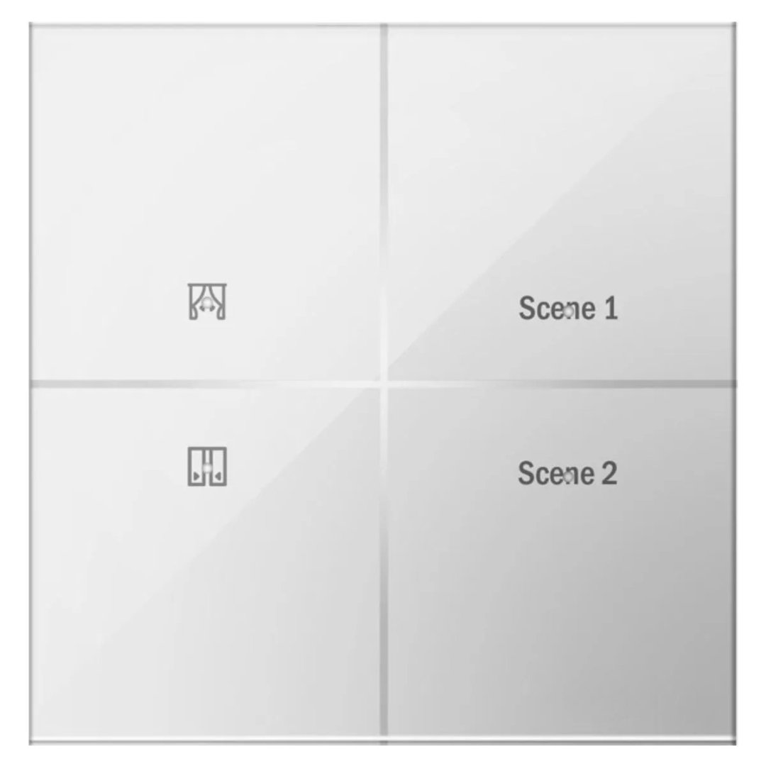 Wortmann 1 Curtain Controller and 2 Scene Sense White Smart Switch – Feather Touch, Haptic Feedback, Retrofit-Friendly