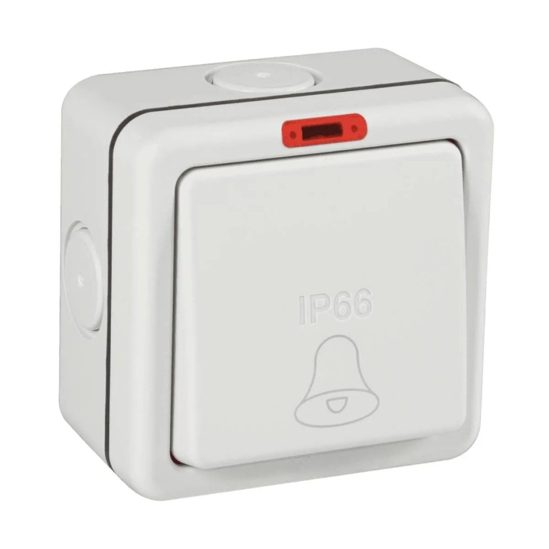 Wortmann 10A IP66 Bell Push Switch with Indicator