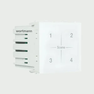 Wortmann 2M 4 Scene Controller White – Wi-Fi (2.4 GHz), 4 Touch Points, Retrofit, 10A Relay
