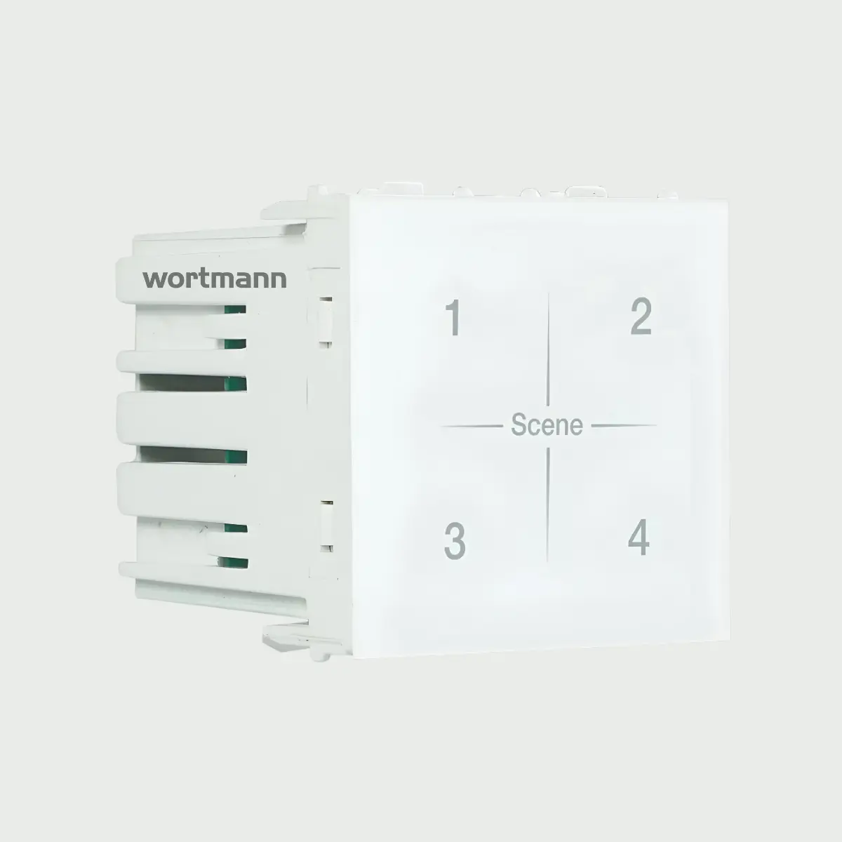 Wortmann 2M 4 Scene Controller White – Wi-Fi (2.4 GHz), 4 Touch Points, Retrofit, 10A Relay