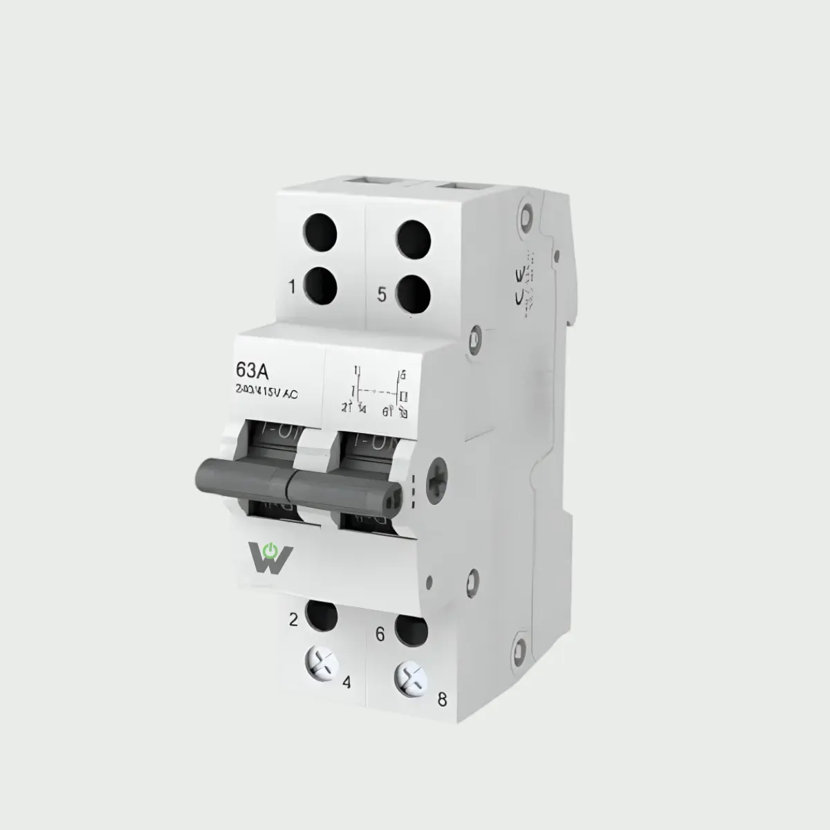 Wortmann DP Pole MCB Changeover Switch in (25A, 40A, 63A ) Ampere