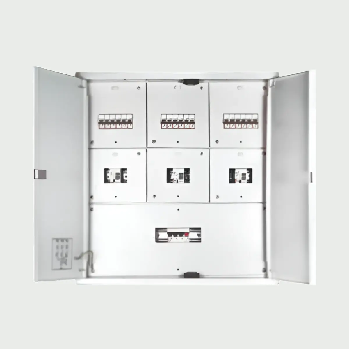 Wortmann Double Door 12W TPN Phase Distribution Board – Grey White