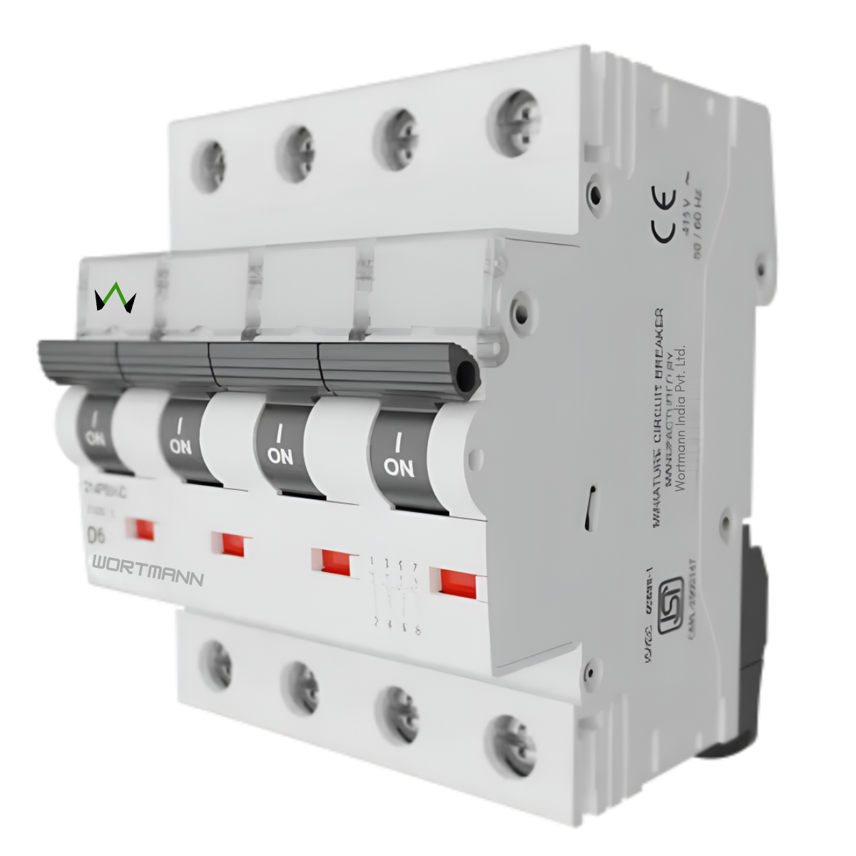 Wortmann 40A FP AC MCB – 10kA Breaking Capacity (Curve D)