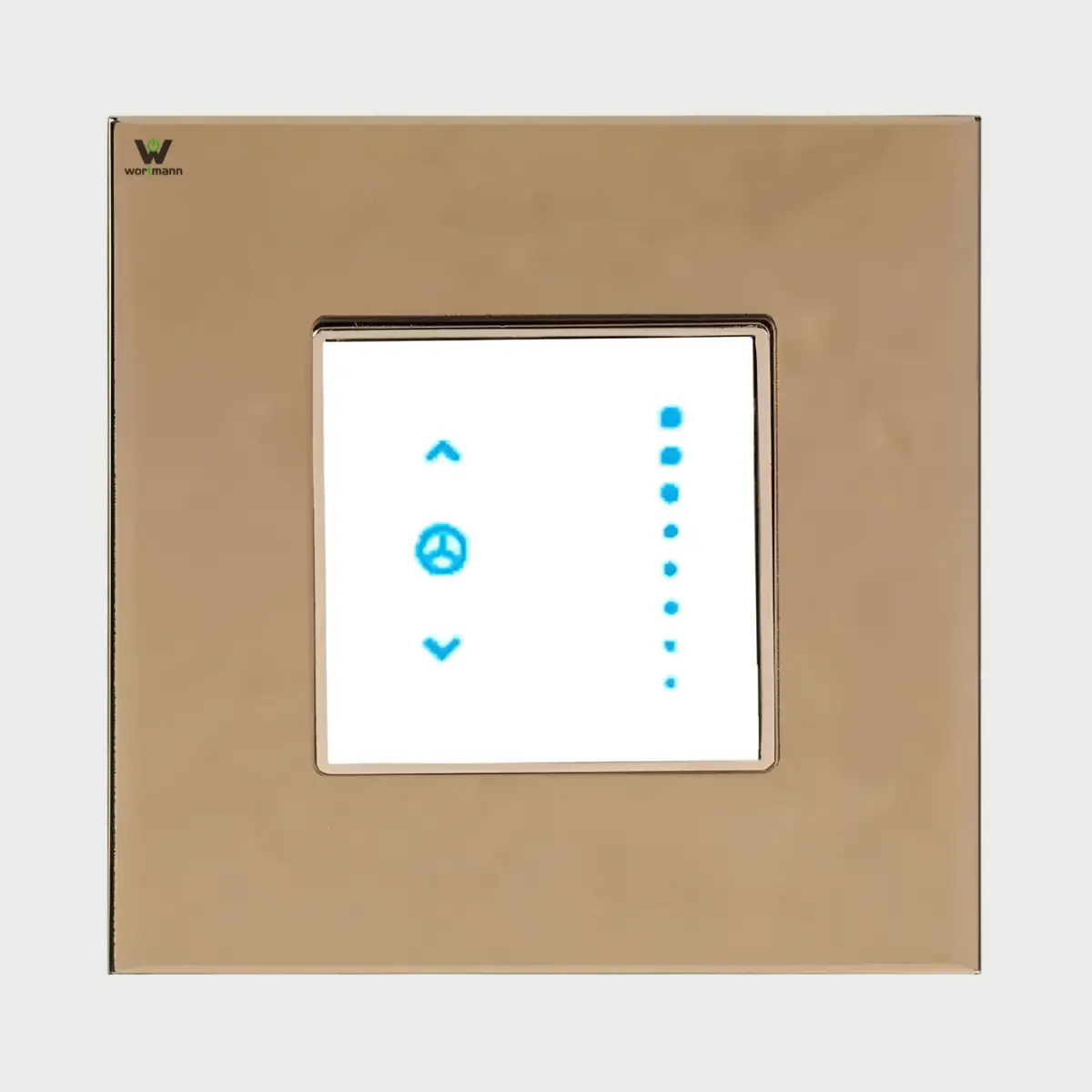Wortmann Smart Fan Regulator – Wi-Fi (2.4 GHz), 8-Step Capacitive Control, 2 Module, Retrofit-Friendly, Grey